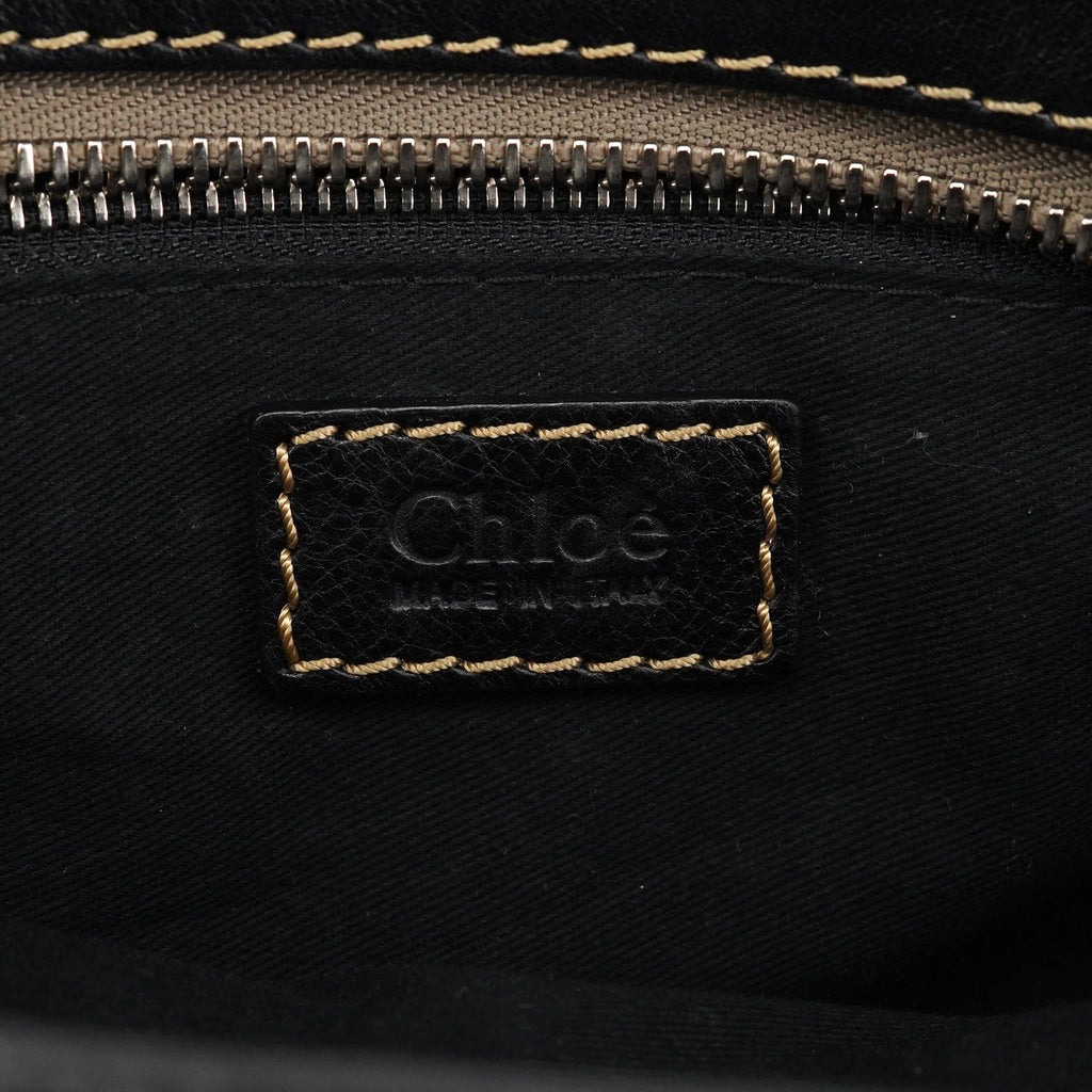 Black Leather Edith Tote Bag