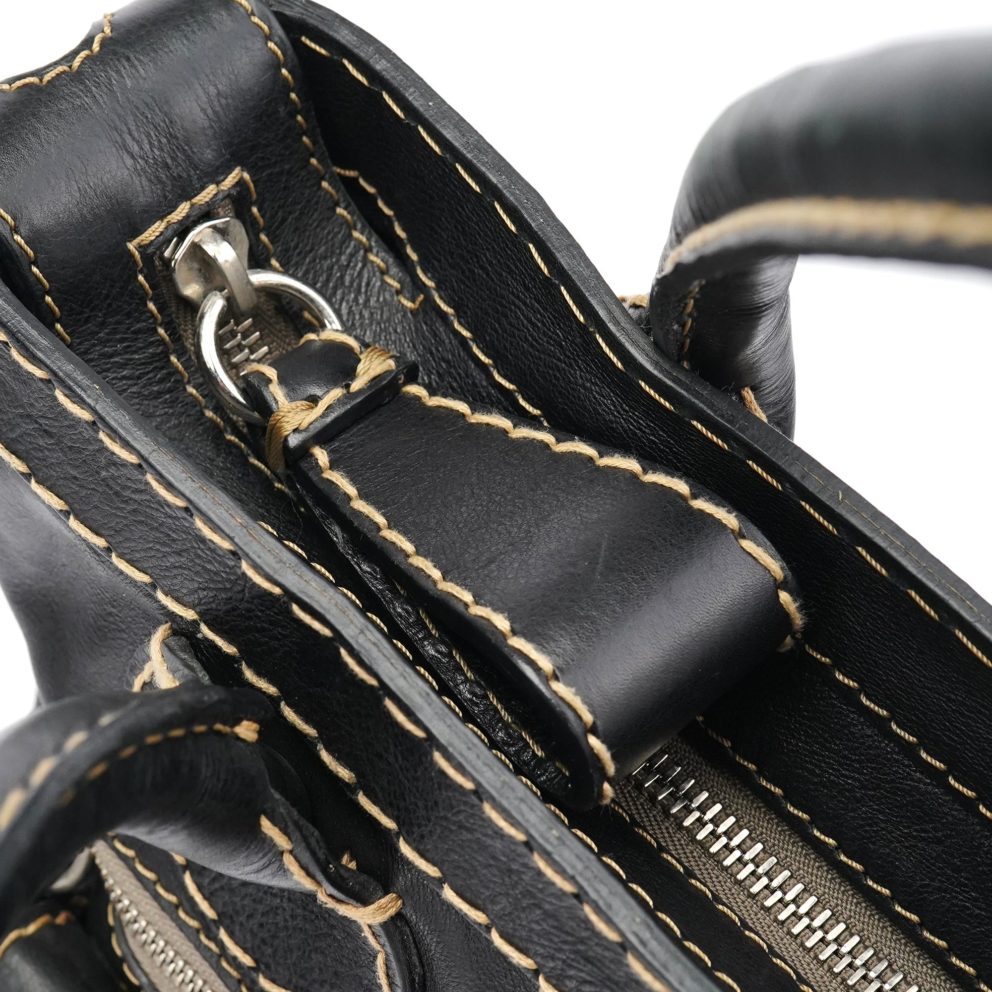 Black Leather Edith Tote Bag