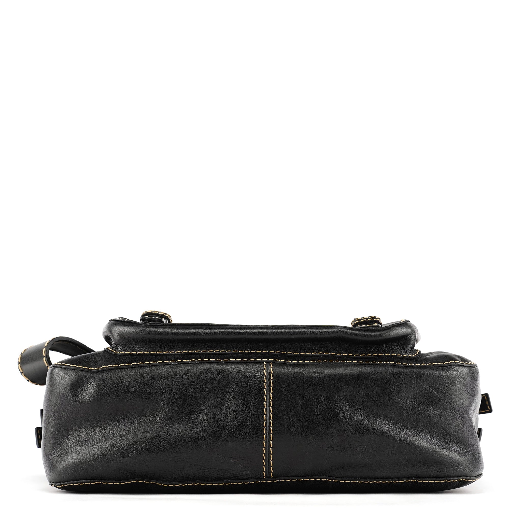 Black Leather Edith Tote Bag