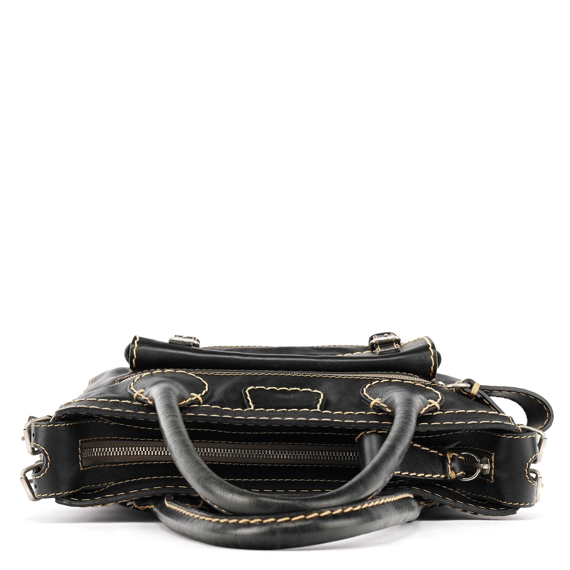 Black Leather Edith Tote Bag
