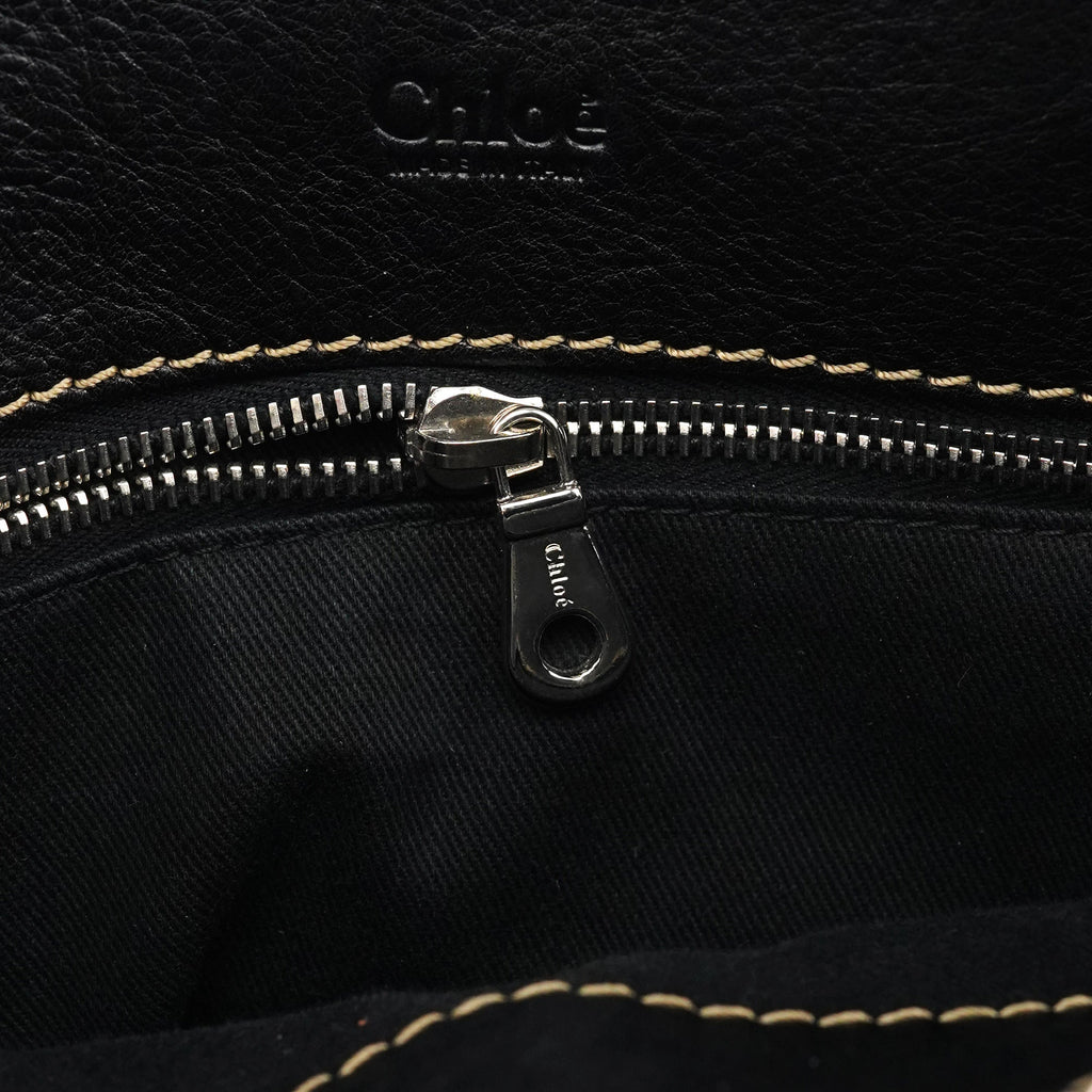 Black Leather Edith Tote Bag