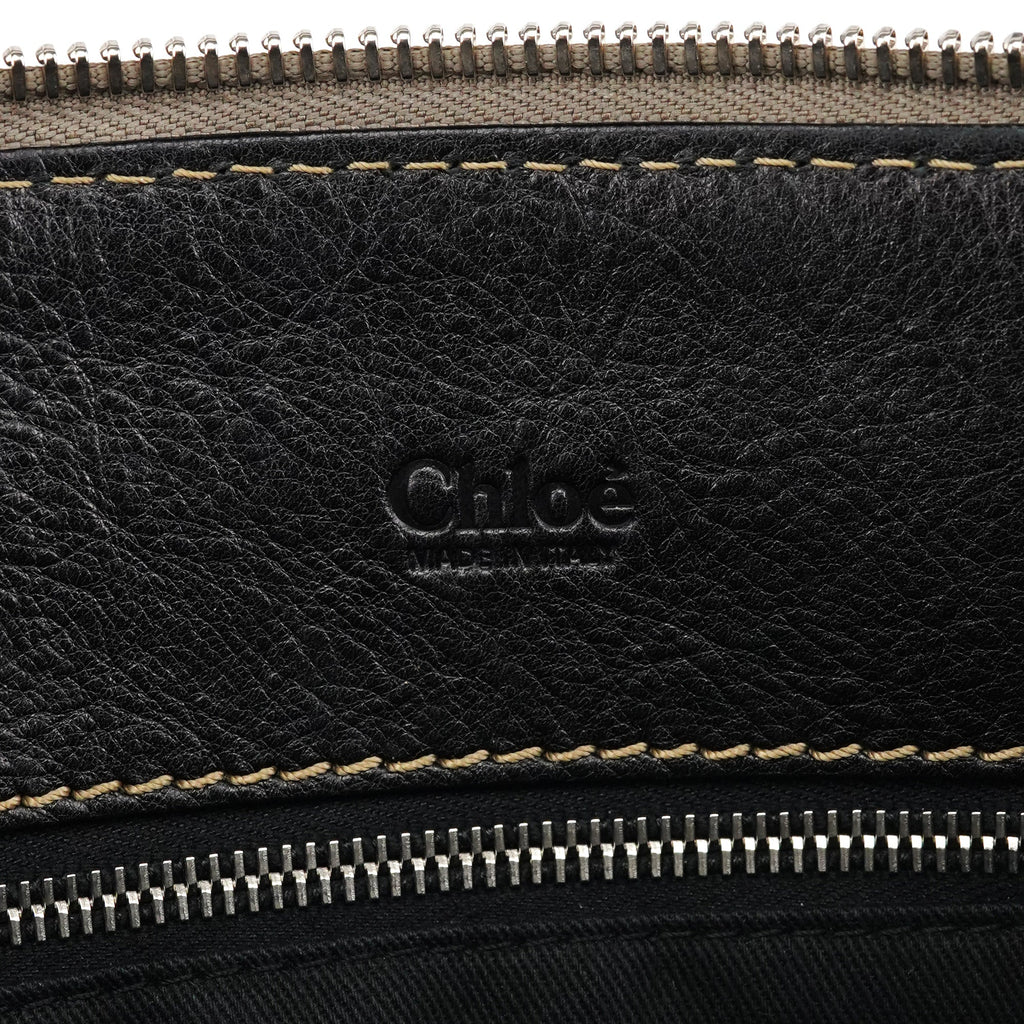 Black Leather Edith Tote Bag