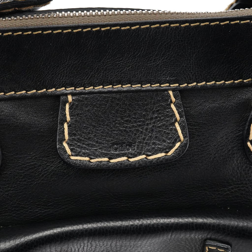 Black Leather Edith Tote Bag