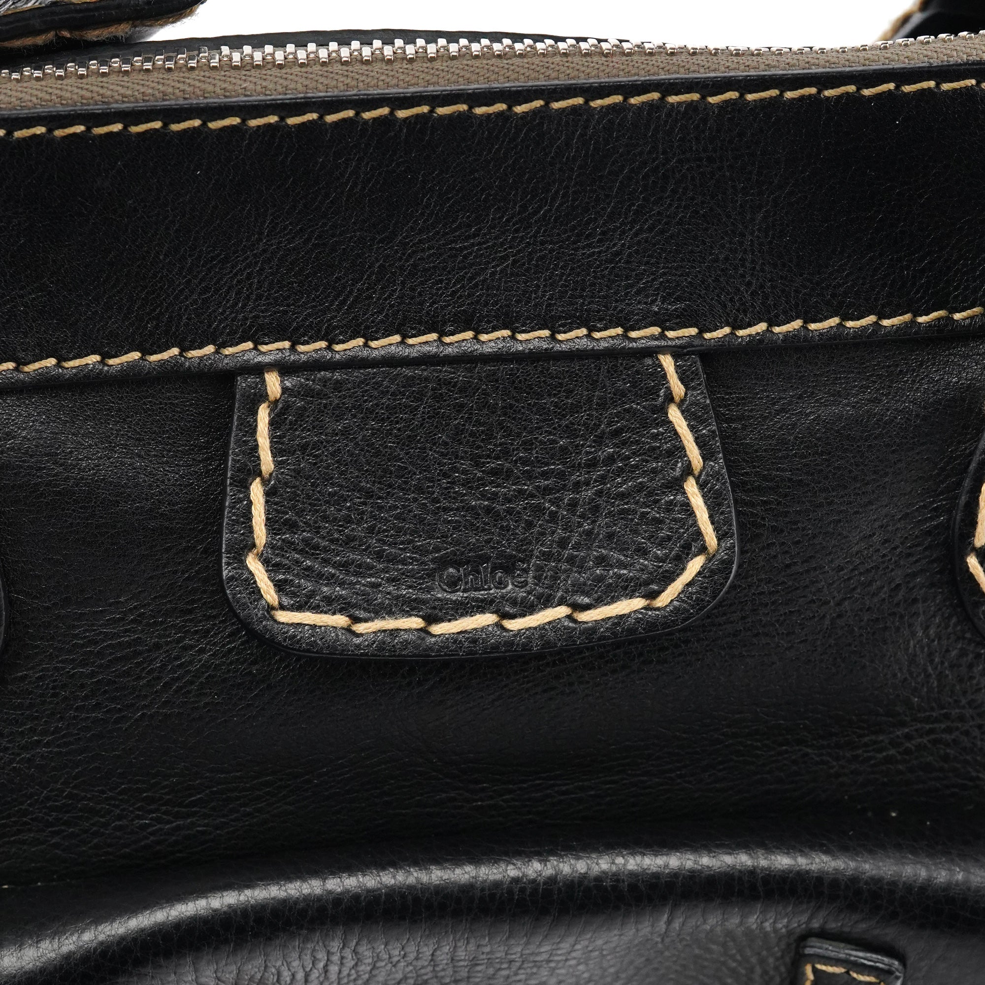 Black Leather Edith Tote Bag