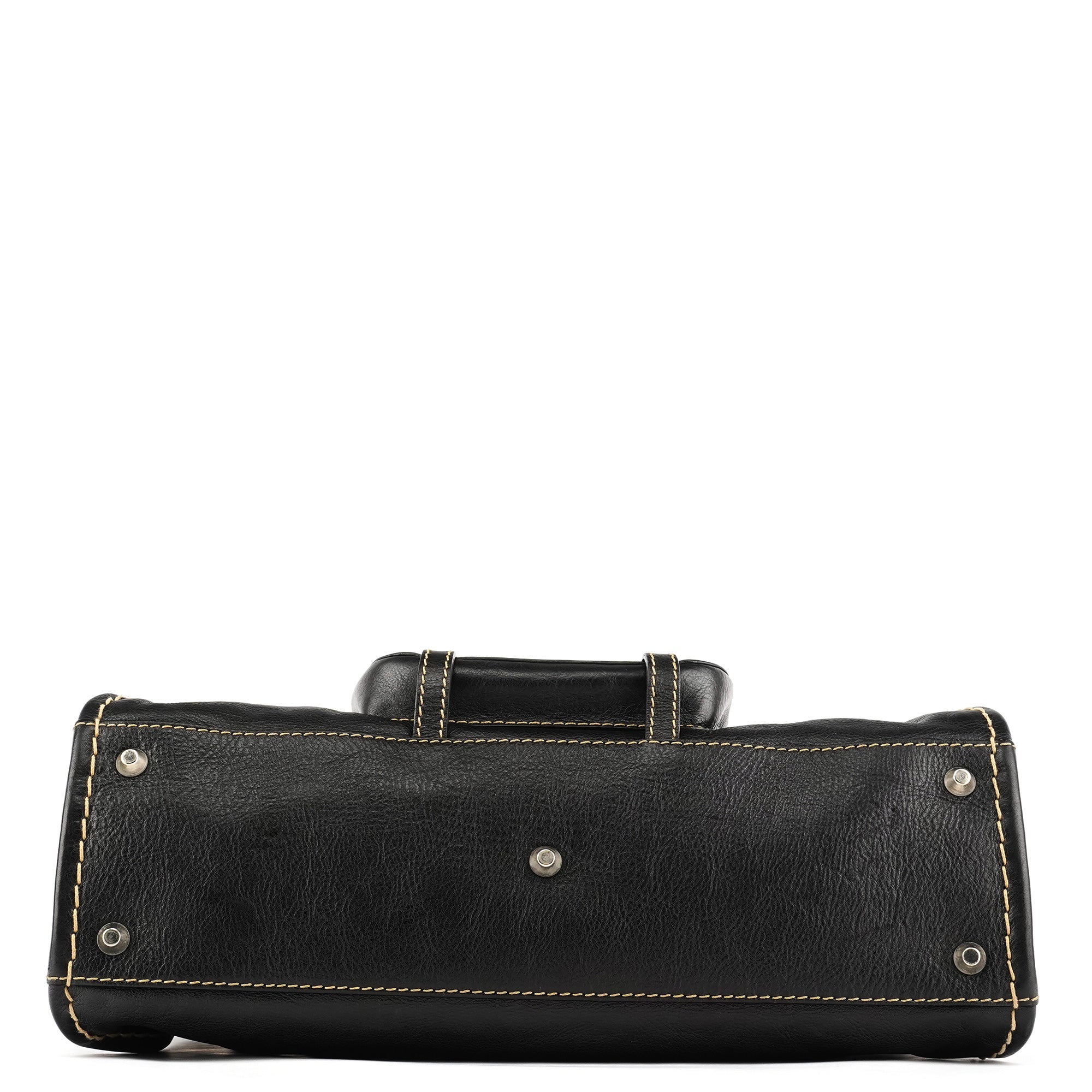 Black Leather Edith Tote Bag