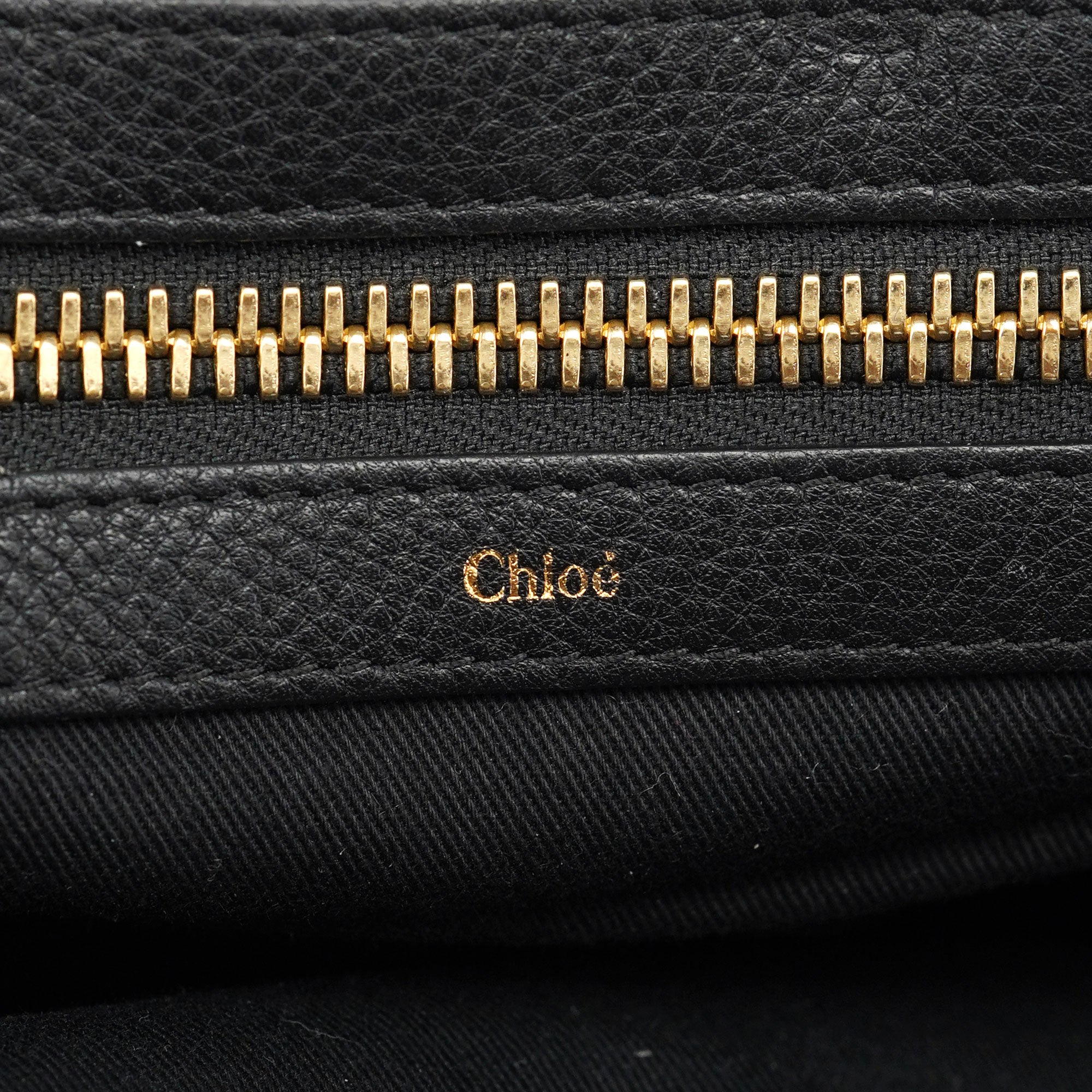 Black Leather Ellen Zippered Tote Bag