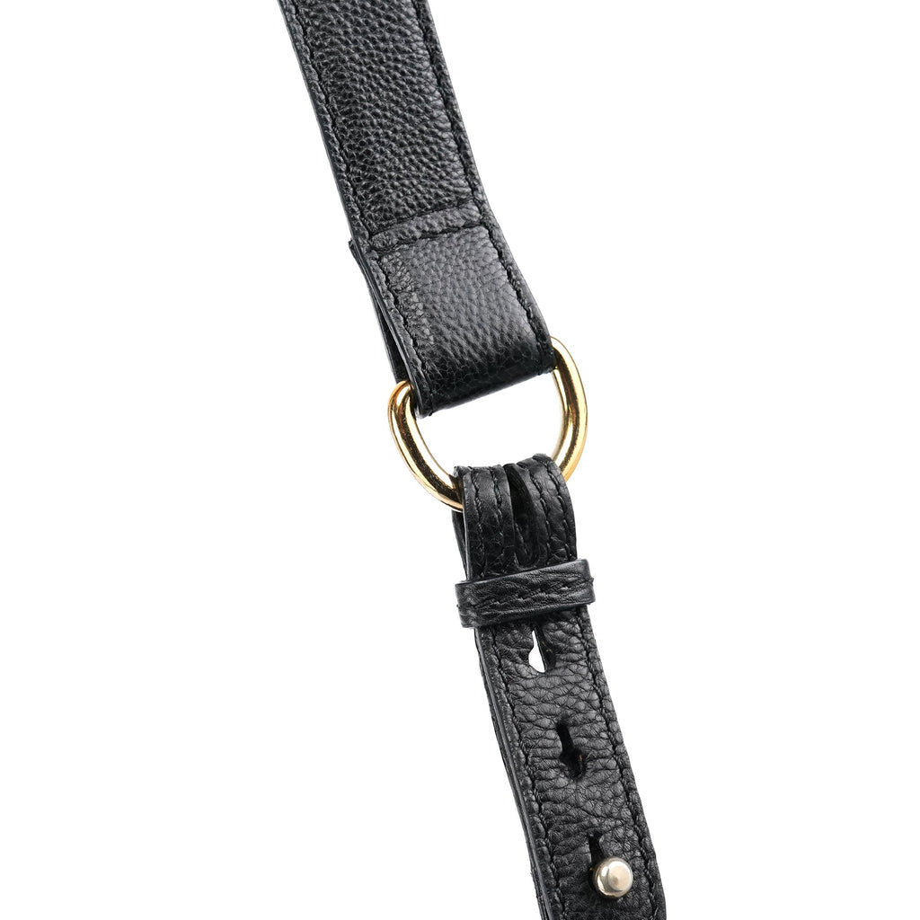 Black Leather Elsie 2-Way Top Handle Bag