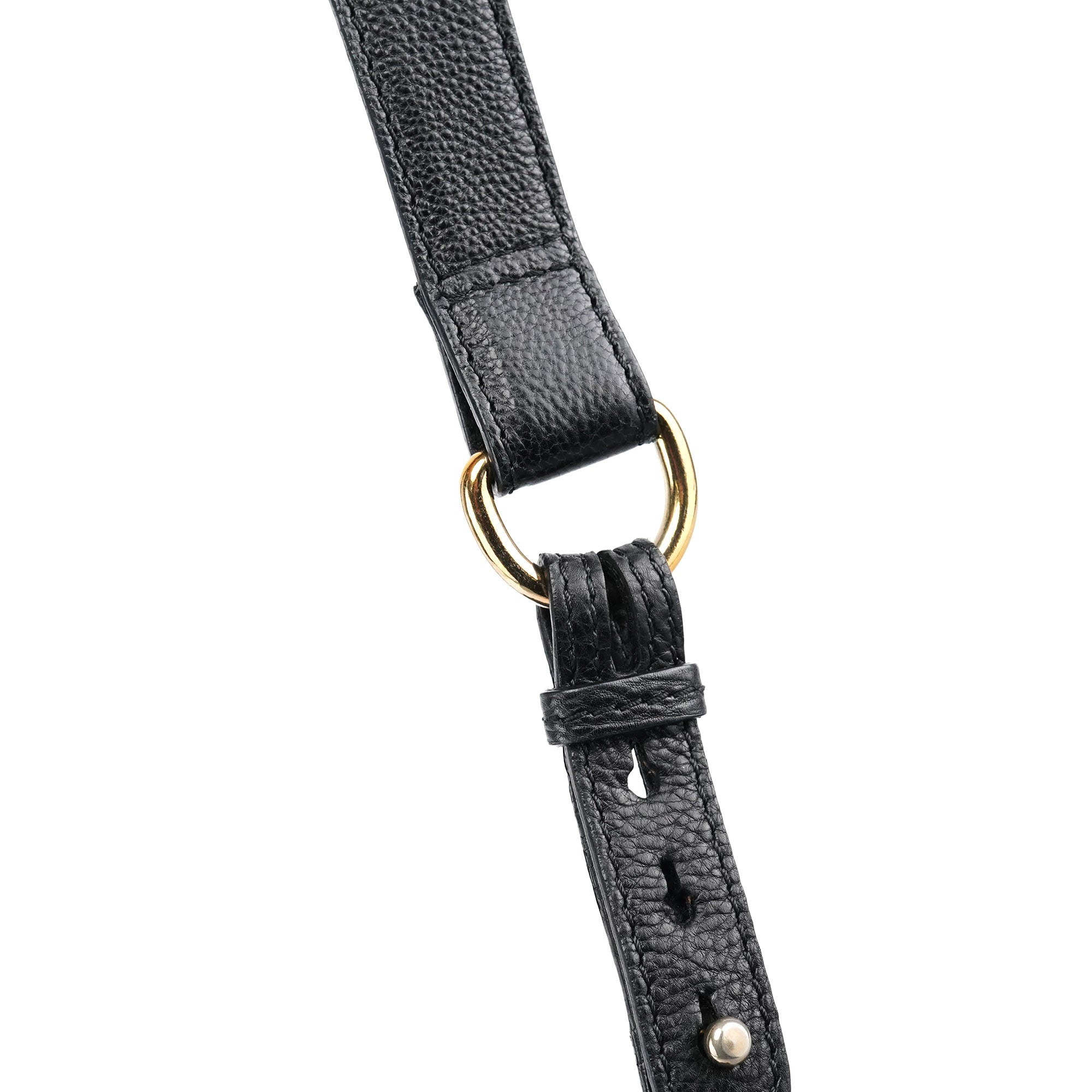 Black Leather Elsie 2-Way Top Handle Bag