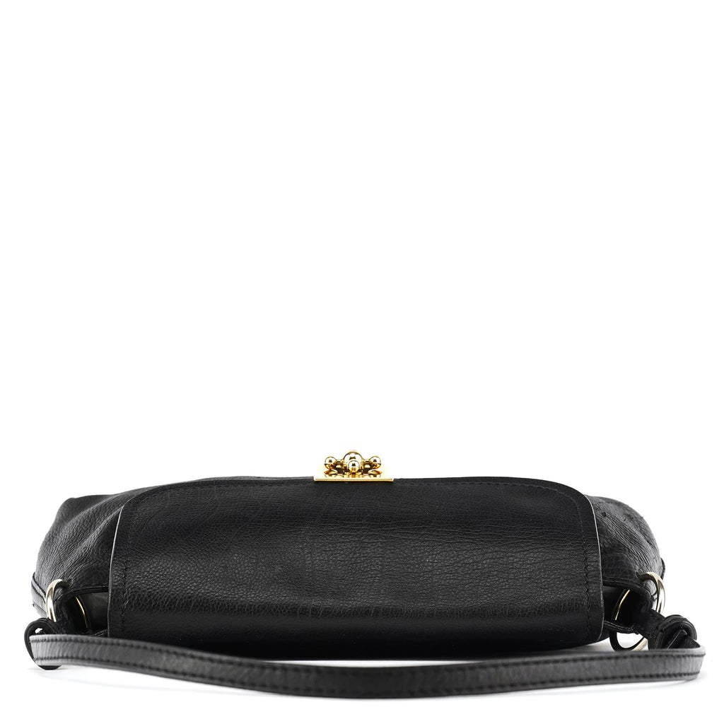 Black Leather Elsie Mini Shoulder Bag