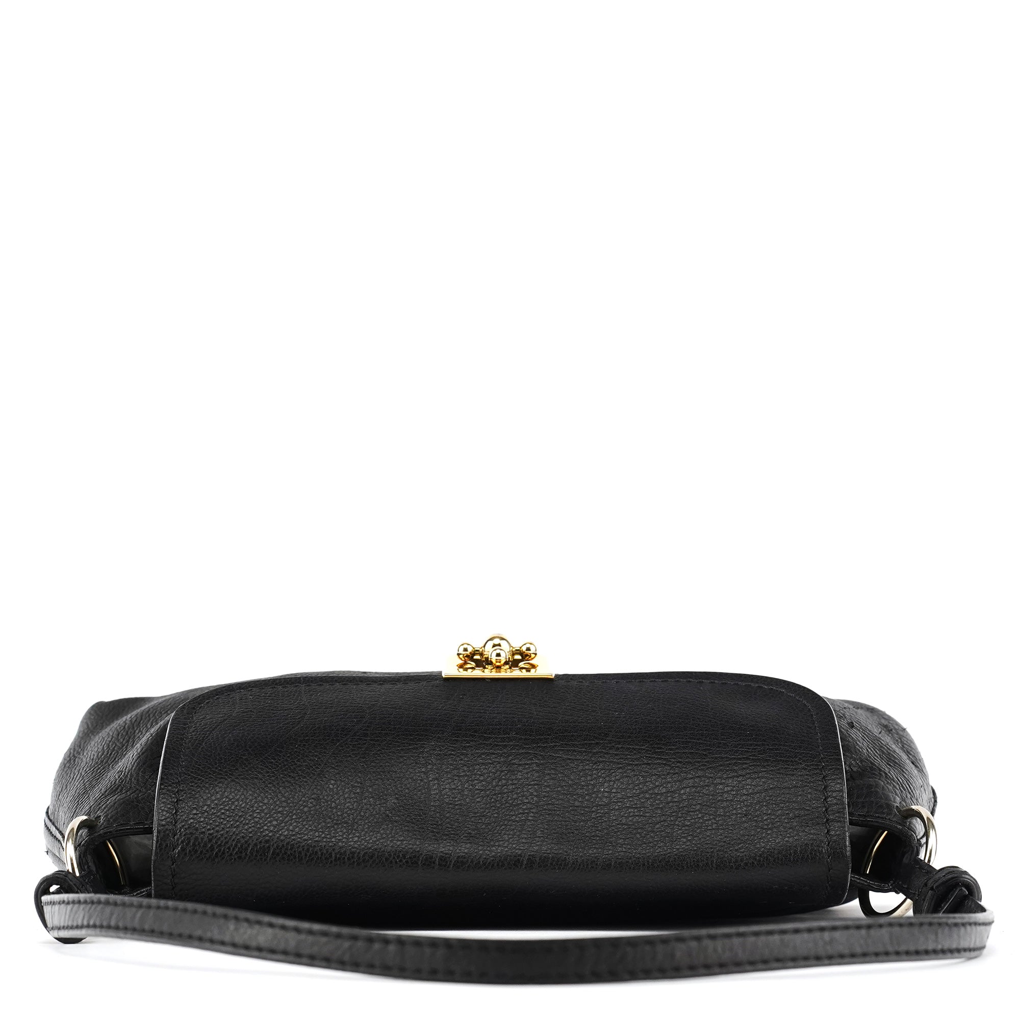 Black Leather Elsie Mini Shoulder Bag