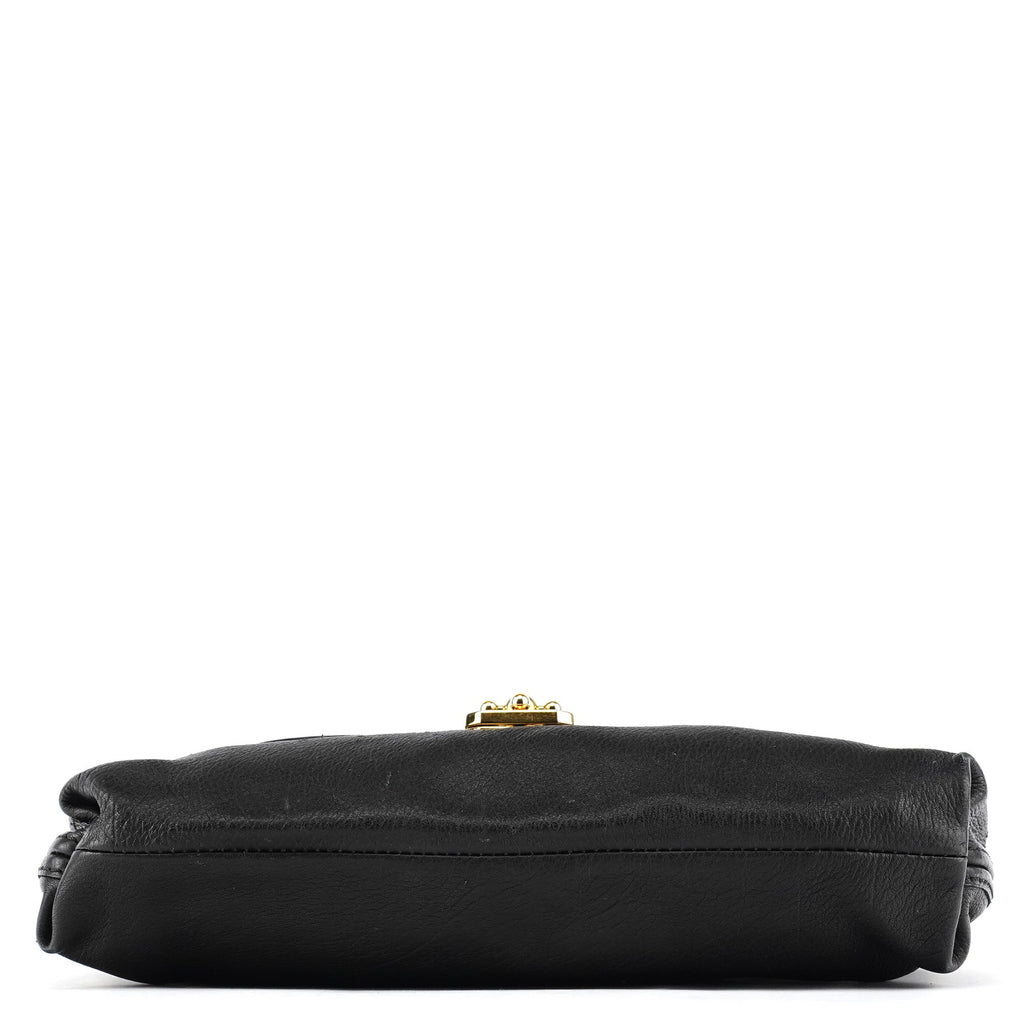 Black Leather Elsie Mini Shoulder Bag