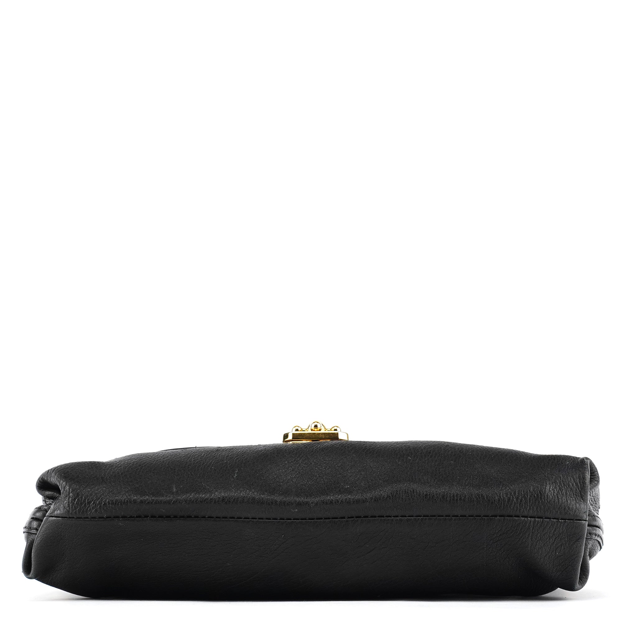 Black Leather Elsie Mini Shoulder Bag