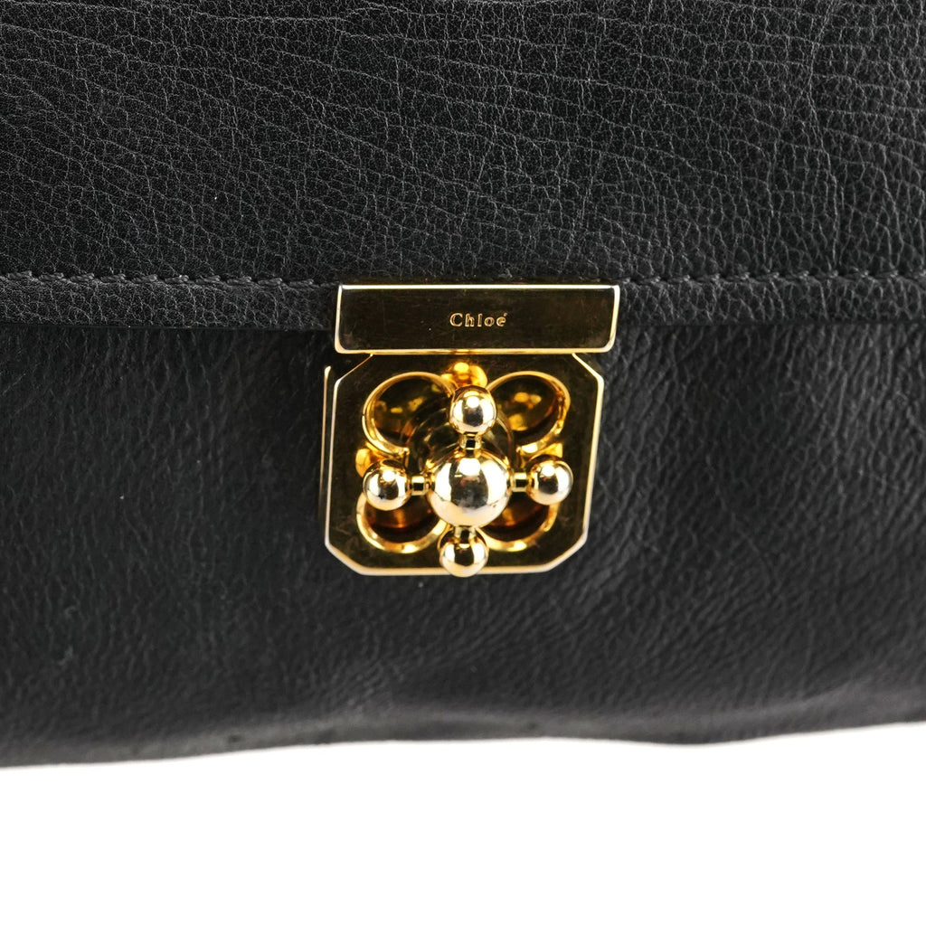 Black Leather Elsie Mini Shoulder Bag