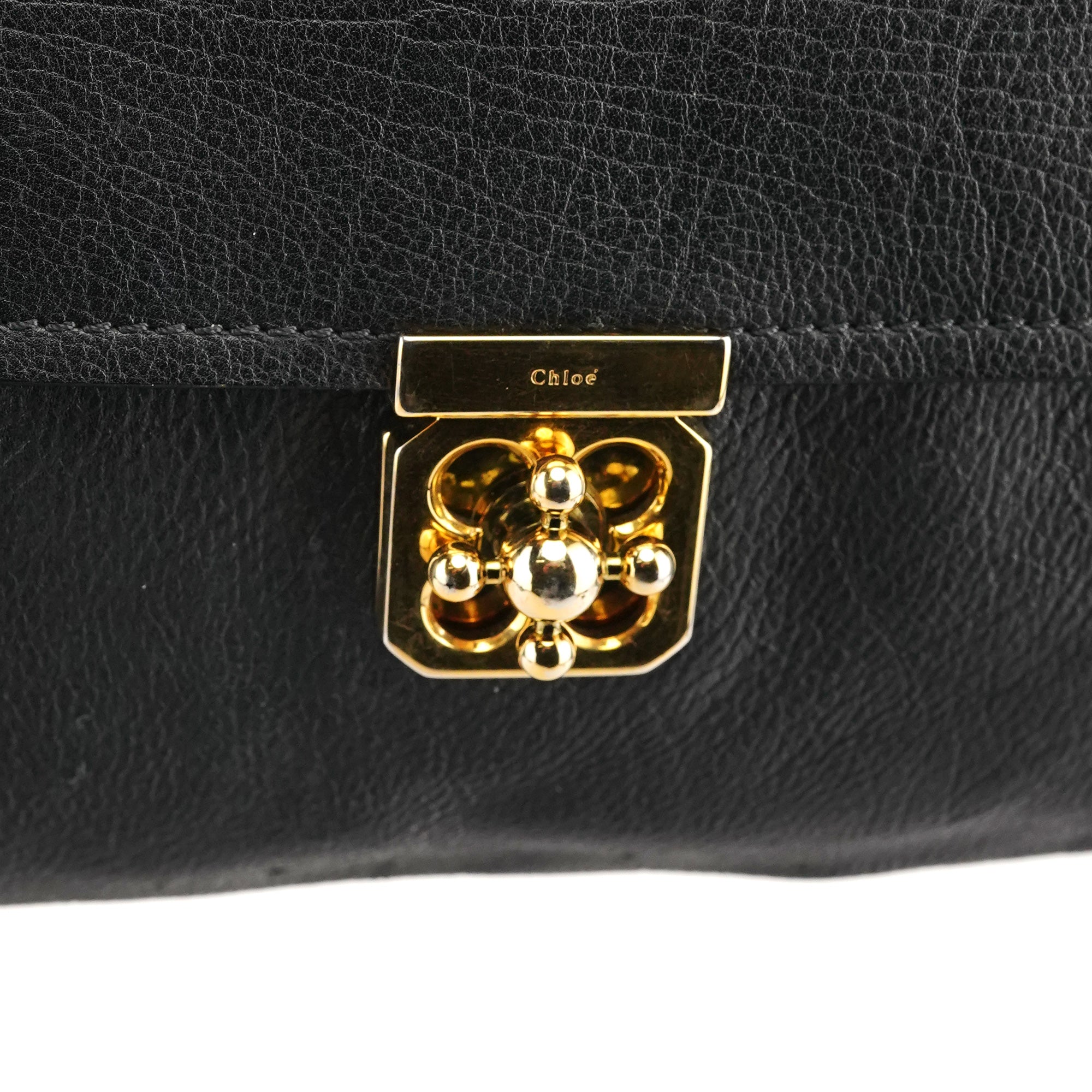 Black Leather Elsie Mini Shoulder Bag