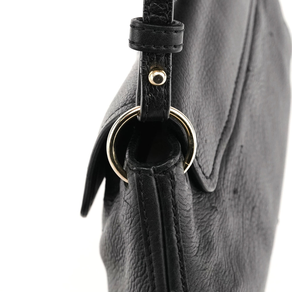 Black Leather Elsie Mini Shoulder Bag