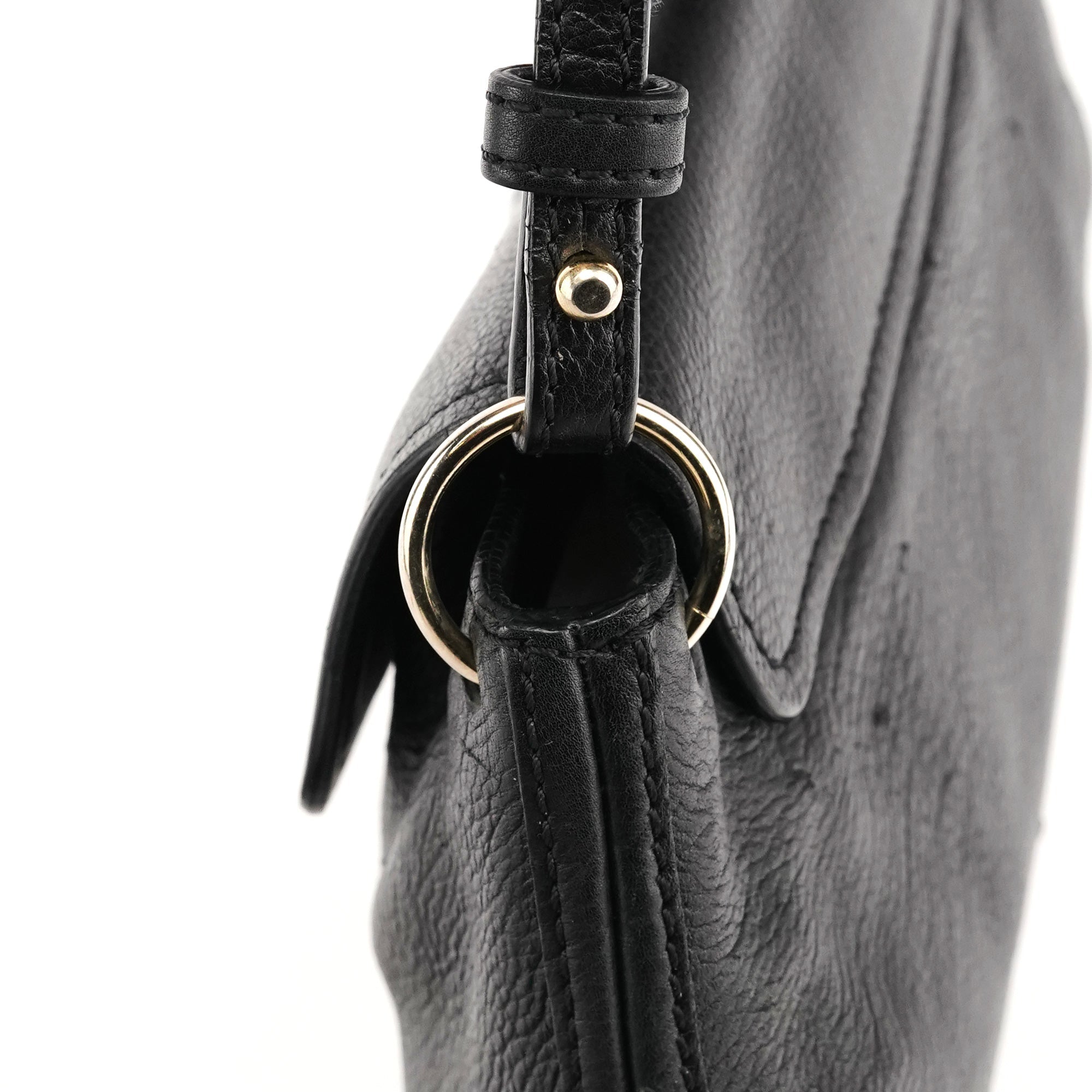 Black Leather Elsie Mini Shoulder Bag