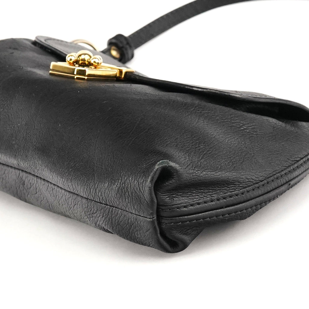 Black Leather Elsie Mini Shoulder Bag