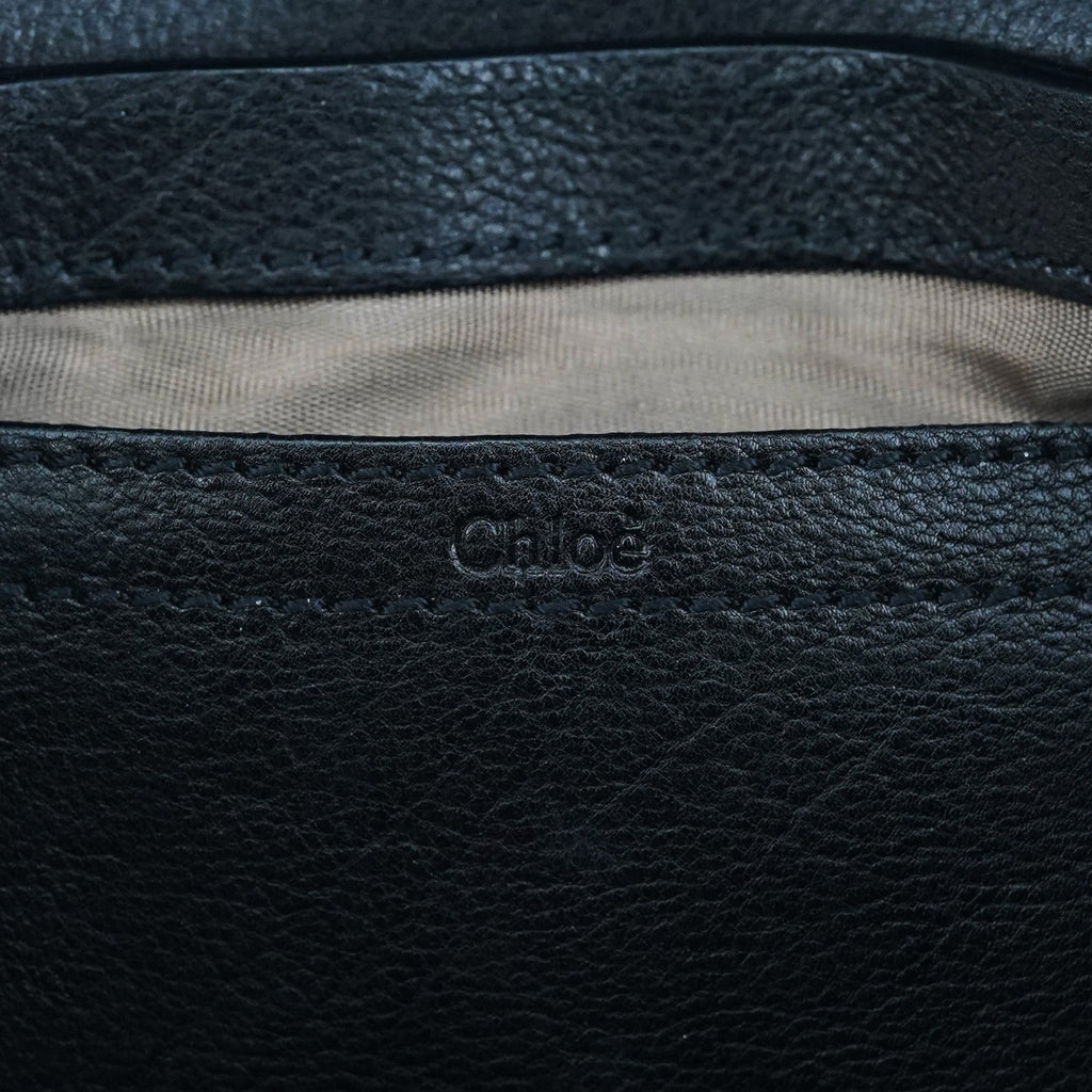 Black Leather Elsie Mini Shoulder Bag