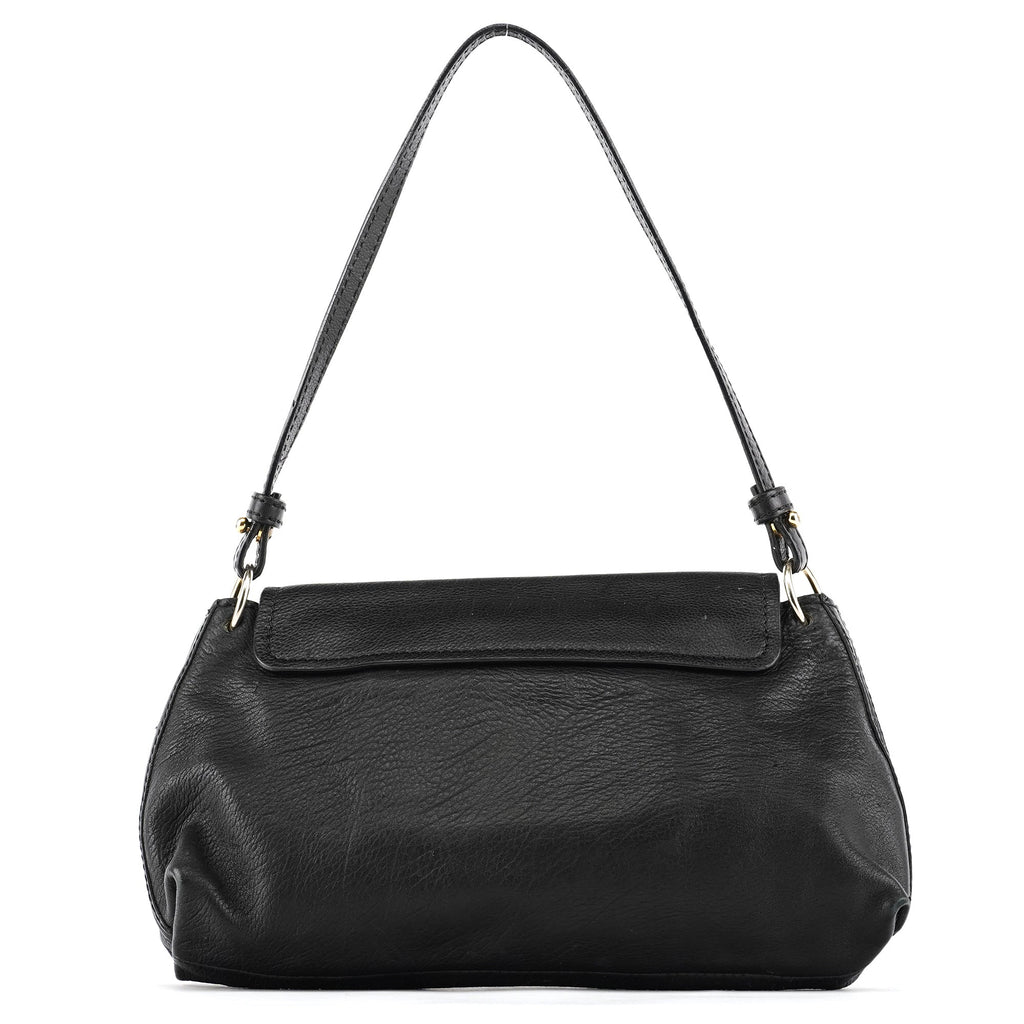 Black Leather Elsie Mini Shoulder Bag