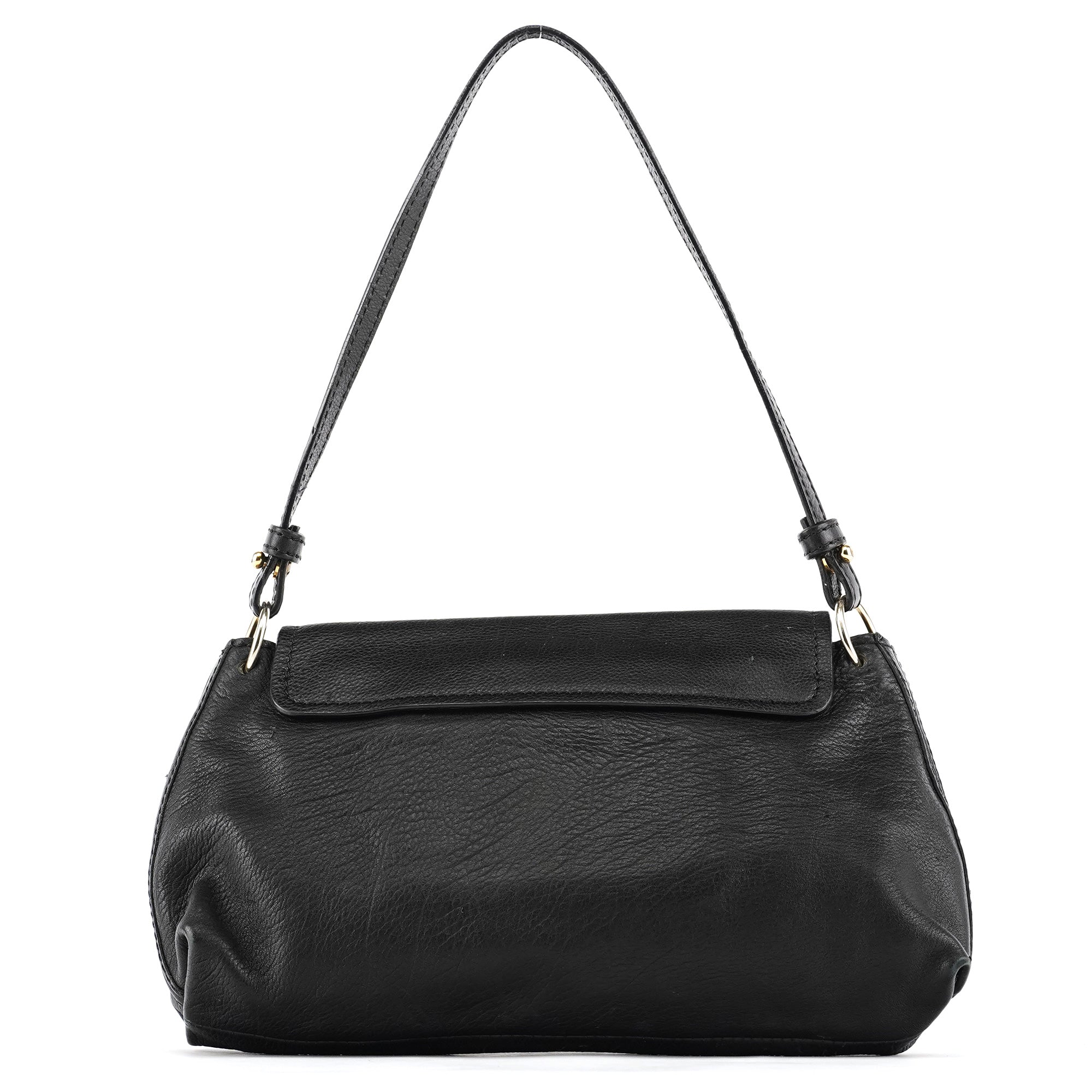 Black Leather Elsie Mini Shoulder Bag