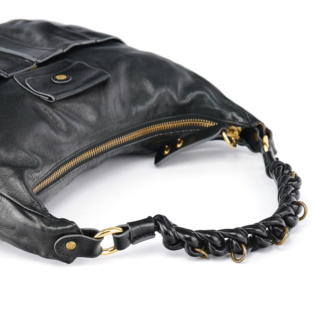 Black Leather Heloise 2-Way Bag