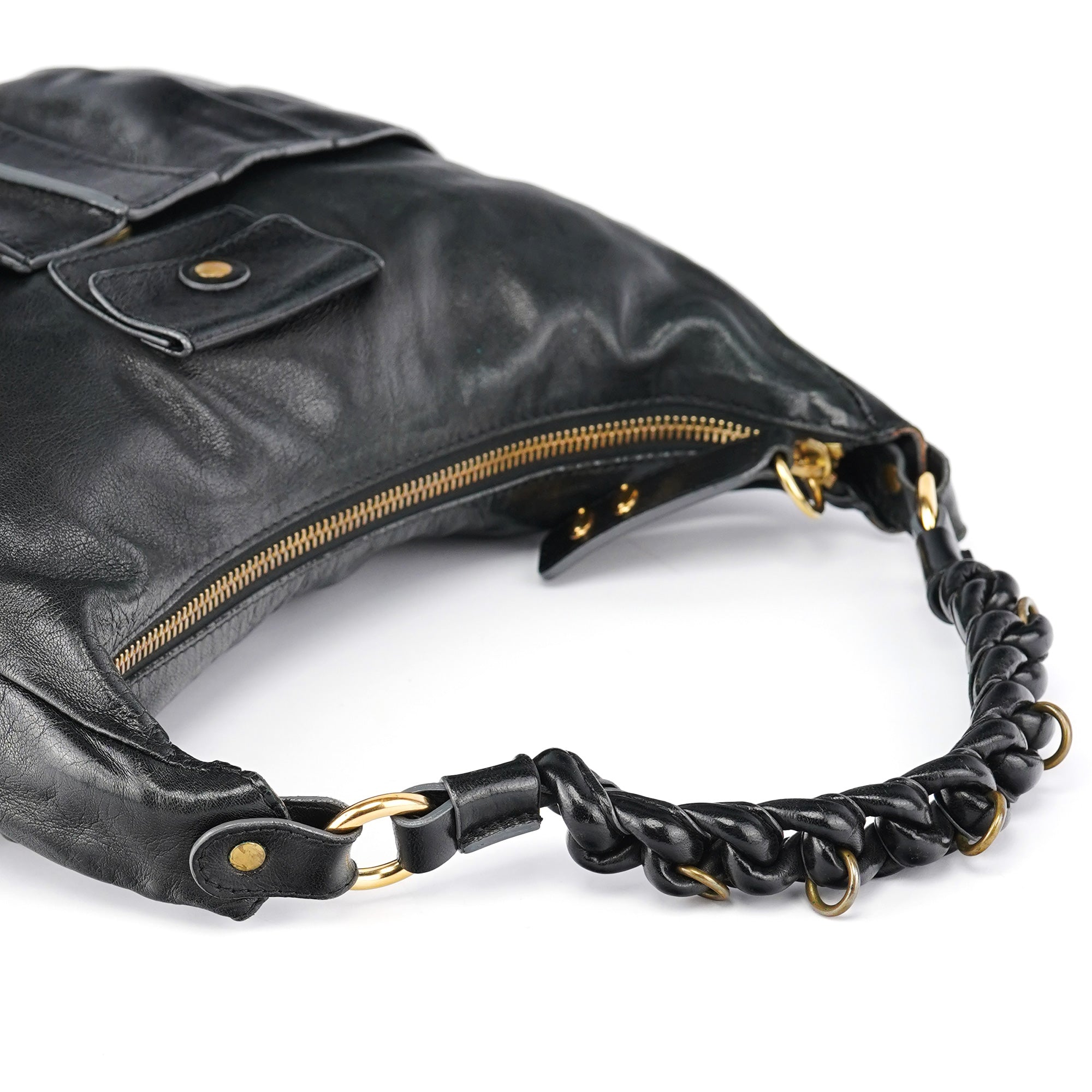 Black Leather Heloise 2-Way Bag