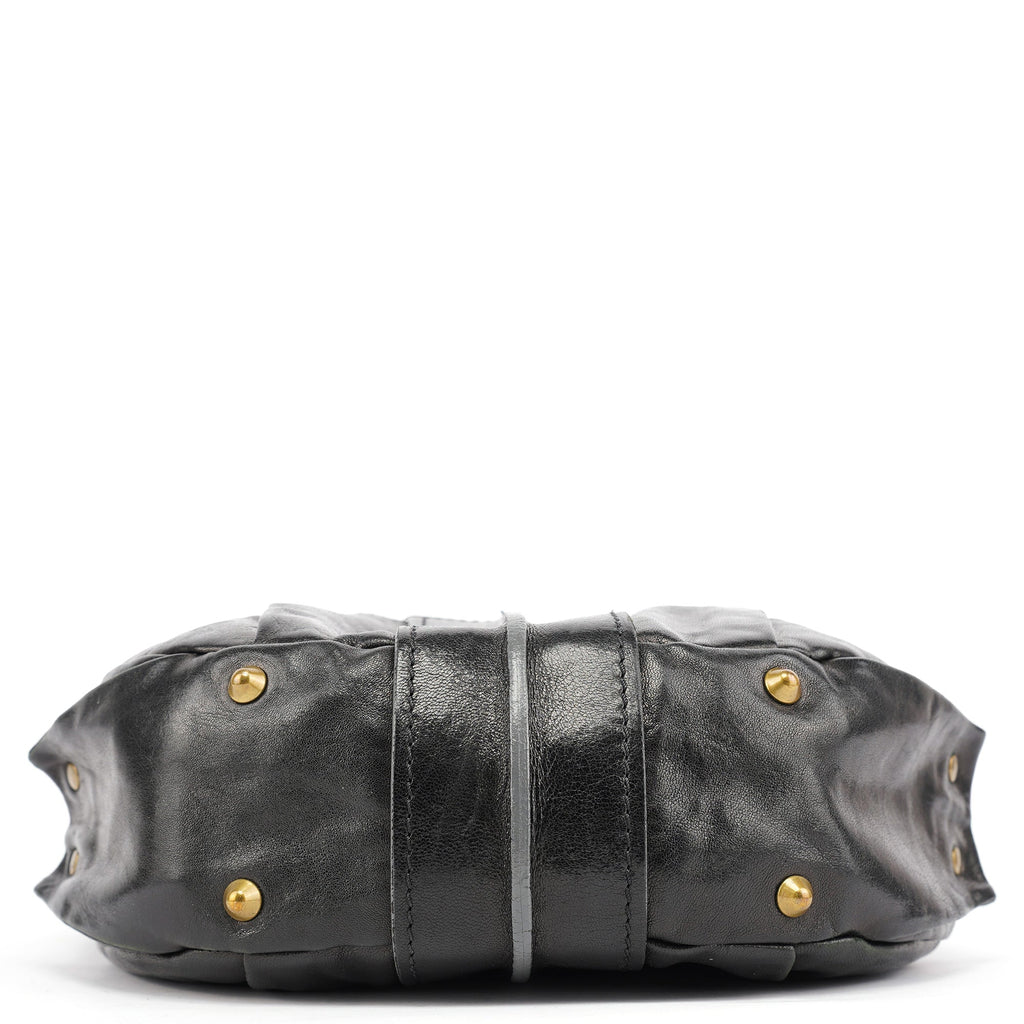 Black Leather Heloise 2-Way Bag