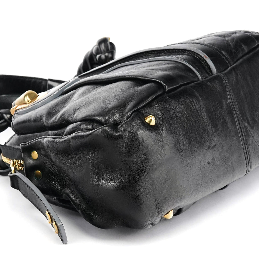 Black Leather Héloise Tote Bag