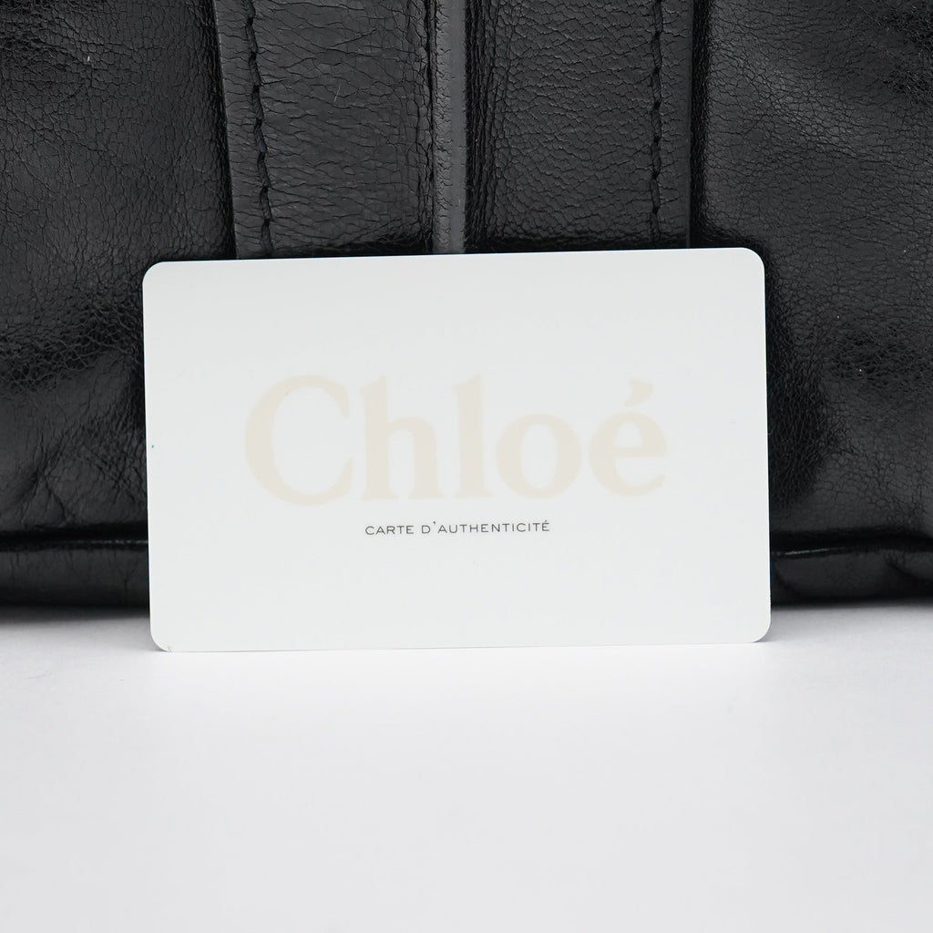 Black Leather Heloise Tote Bag