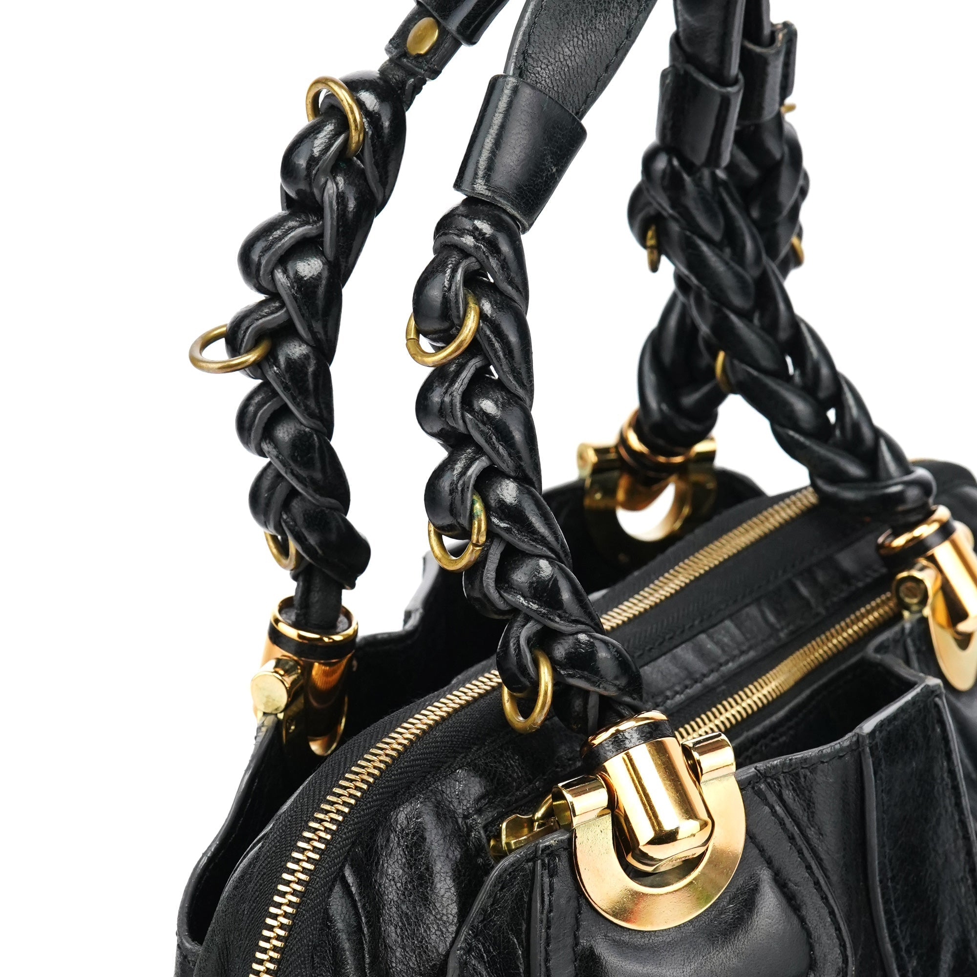 Black Leather Heloise Tote Bag