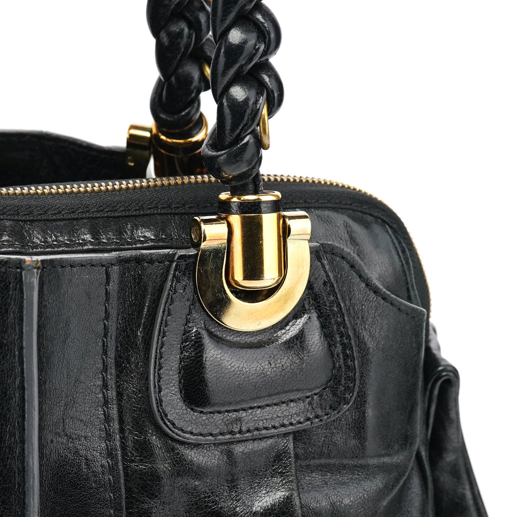 Black Leather Heloise Tote Bag