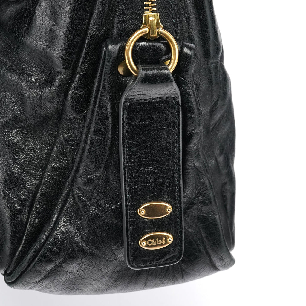 Black Leather Heloise Tote Bag