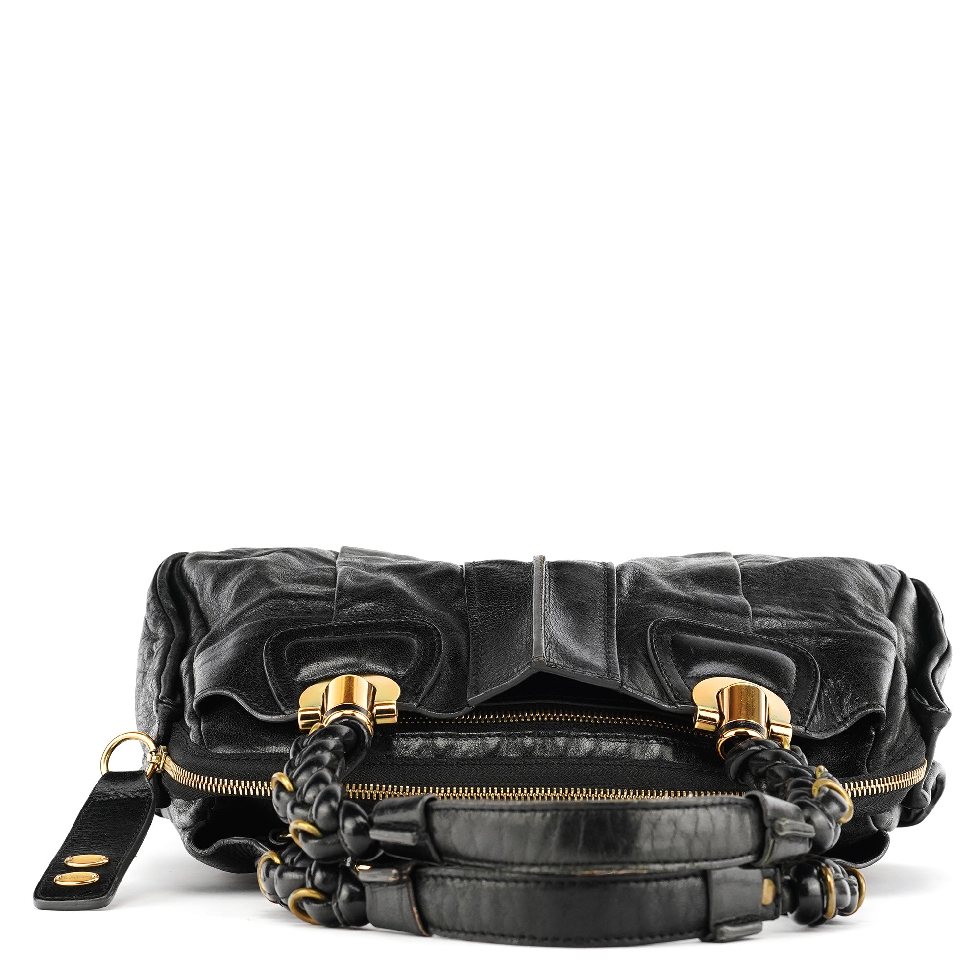Black Leather Heloise Tote Bag