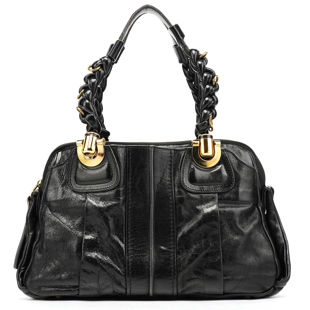 Black Leather Heloise Tote Bag