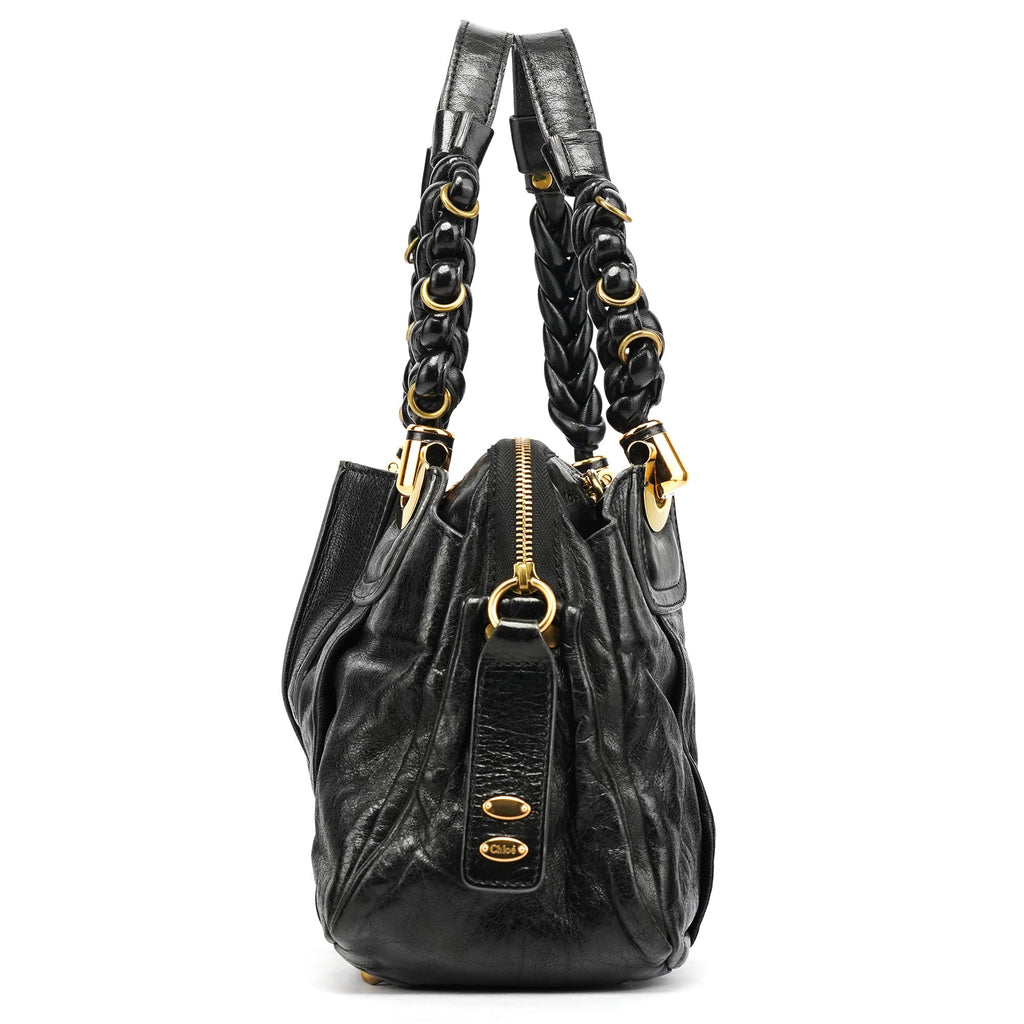Black Leather Heloise Tote Bag