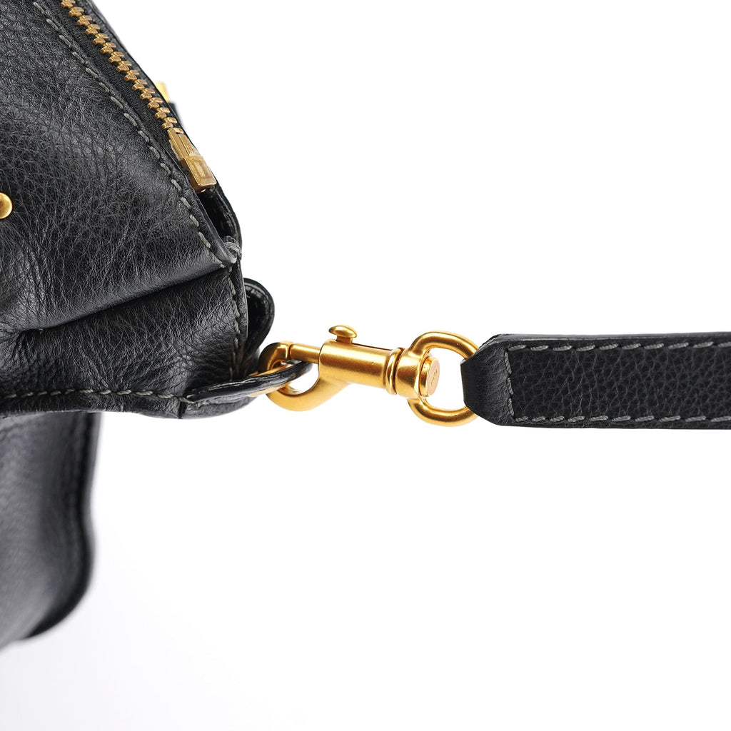 Black Leather Marcie 2-Way Bag