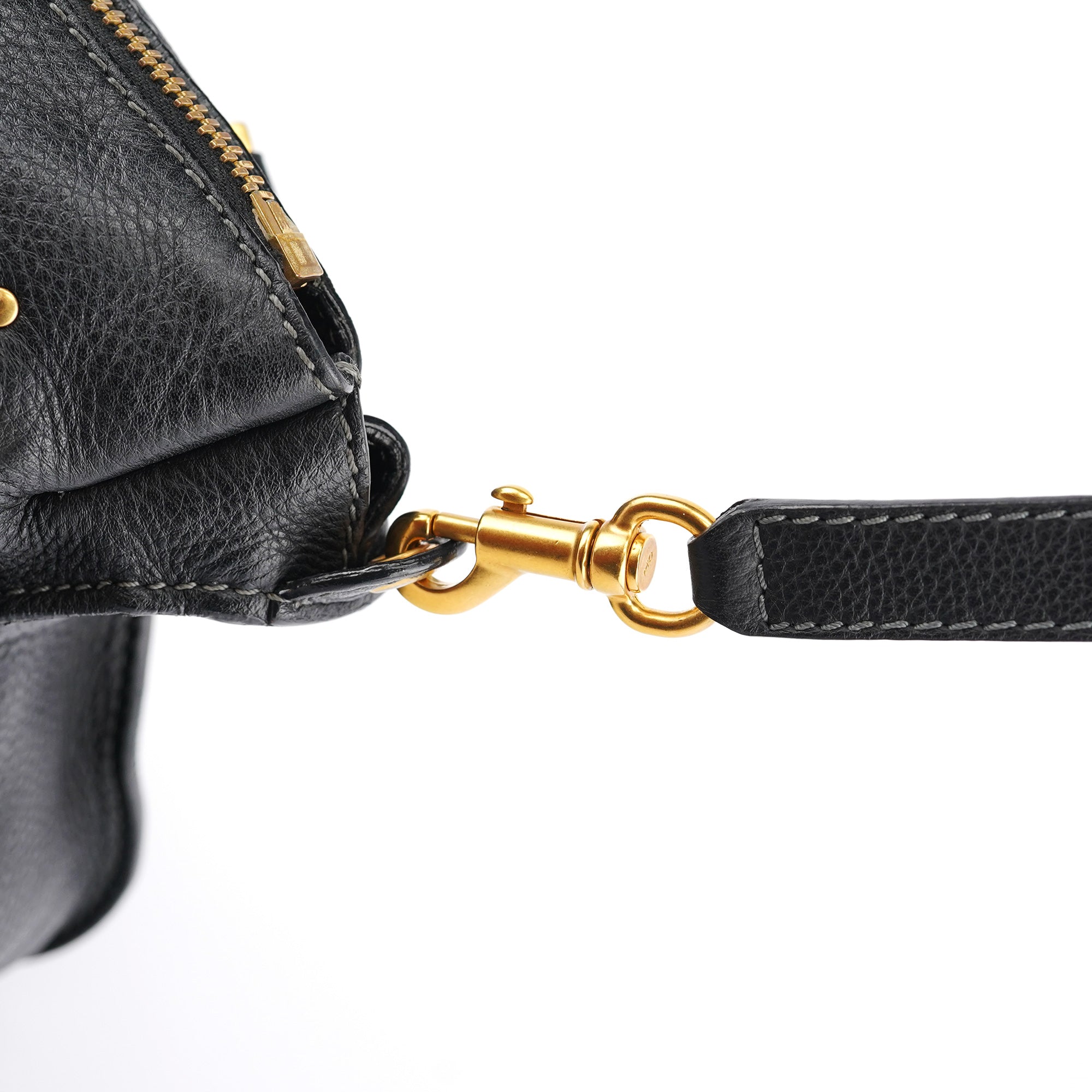 Black Leather Marcie 2-Way Bag