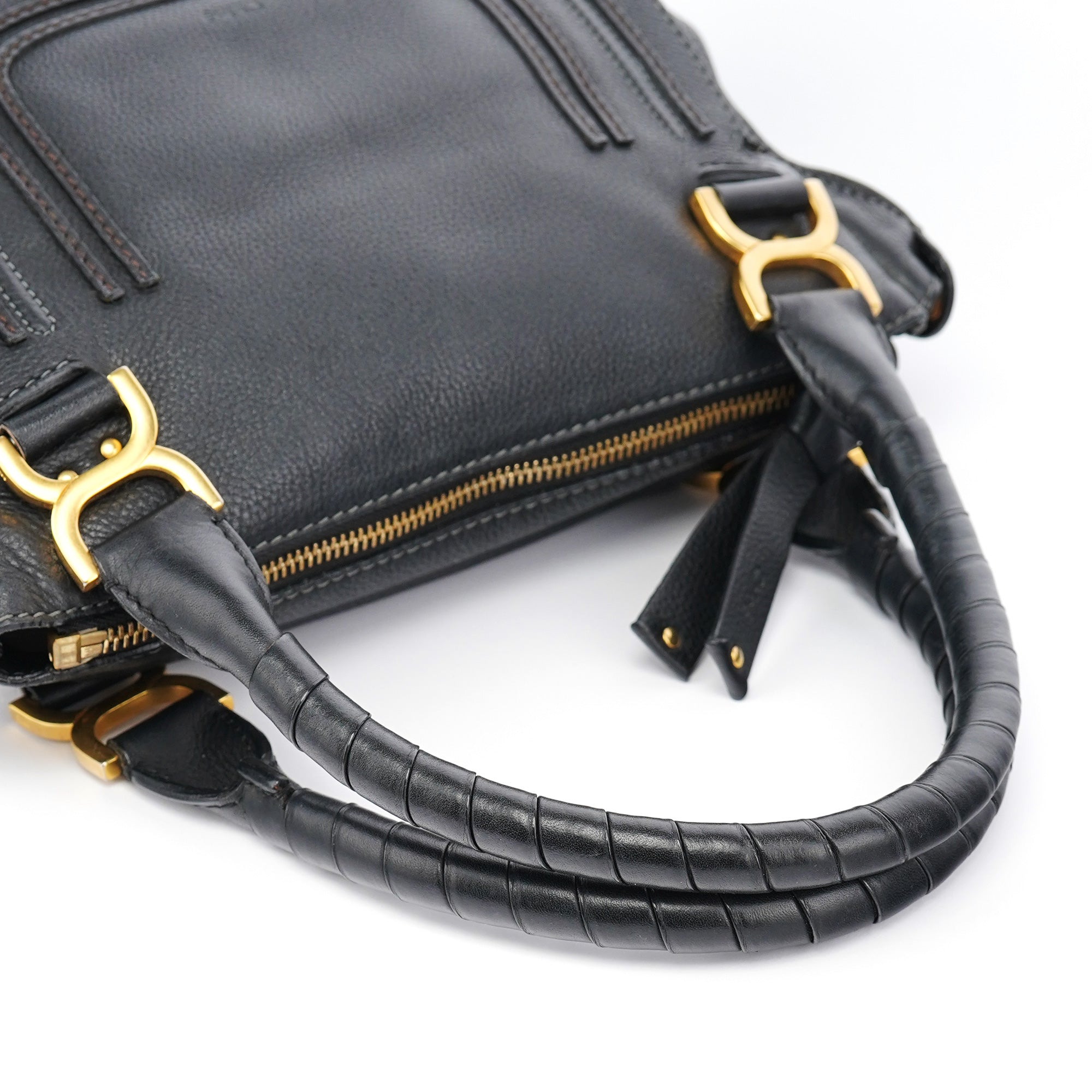 Black Leather Marcie 2-Way Bag
