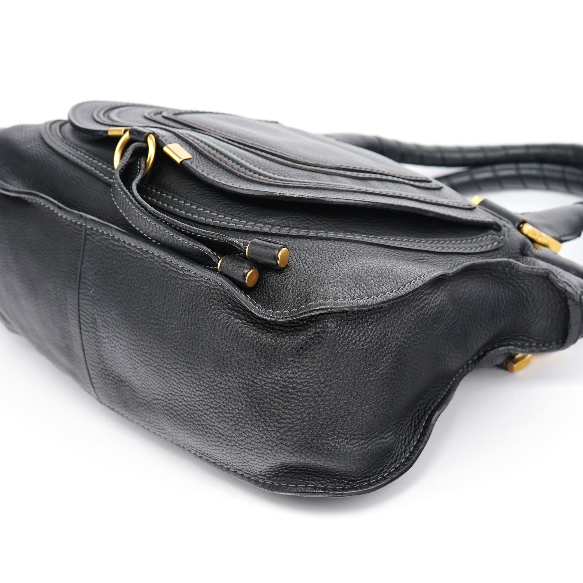 Black Leather Marcie 2-Way Bag