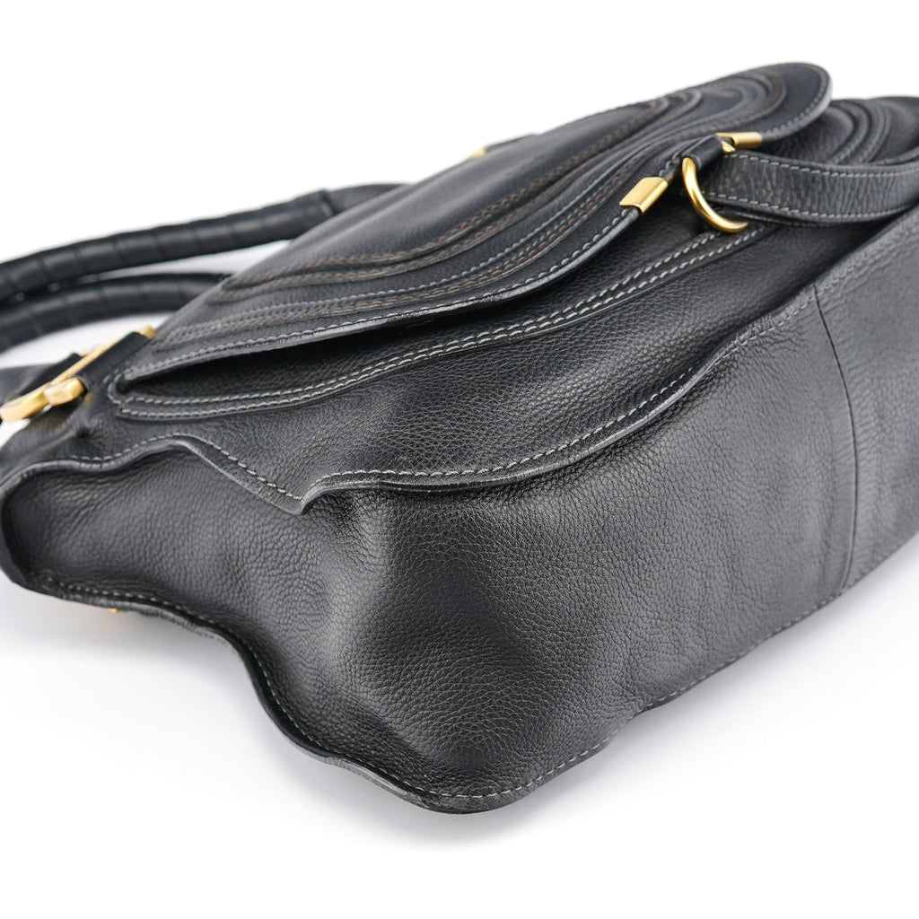 Black Leather Marcie 2-Way Bag