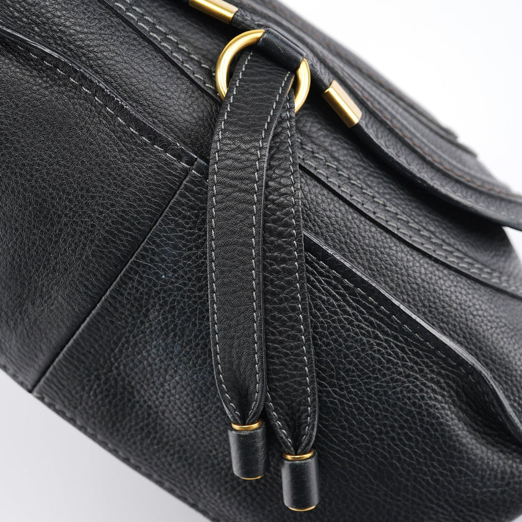 Black Leather Marcie 2-Way Bag