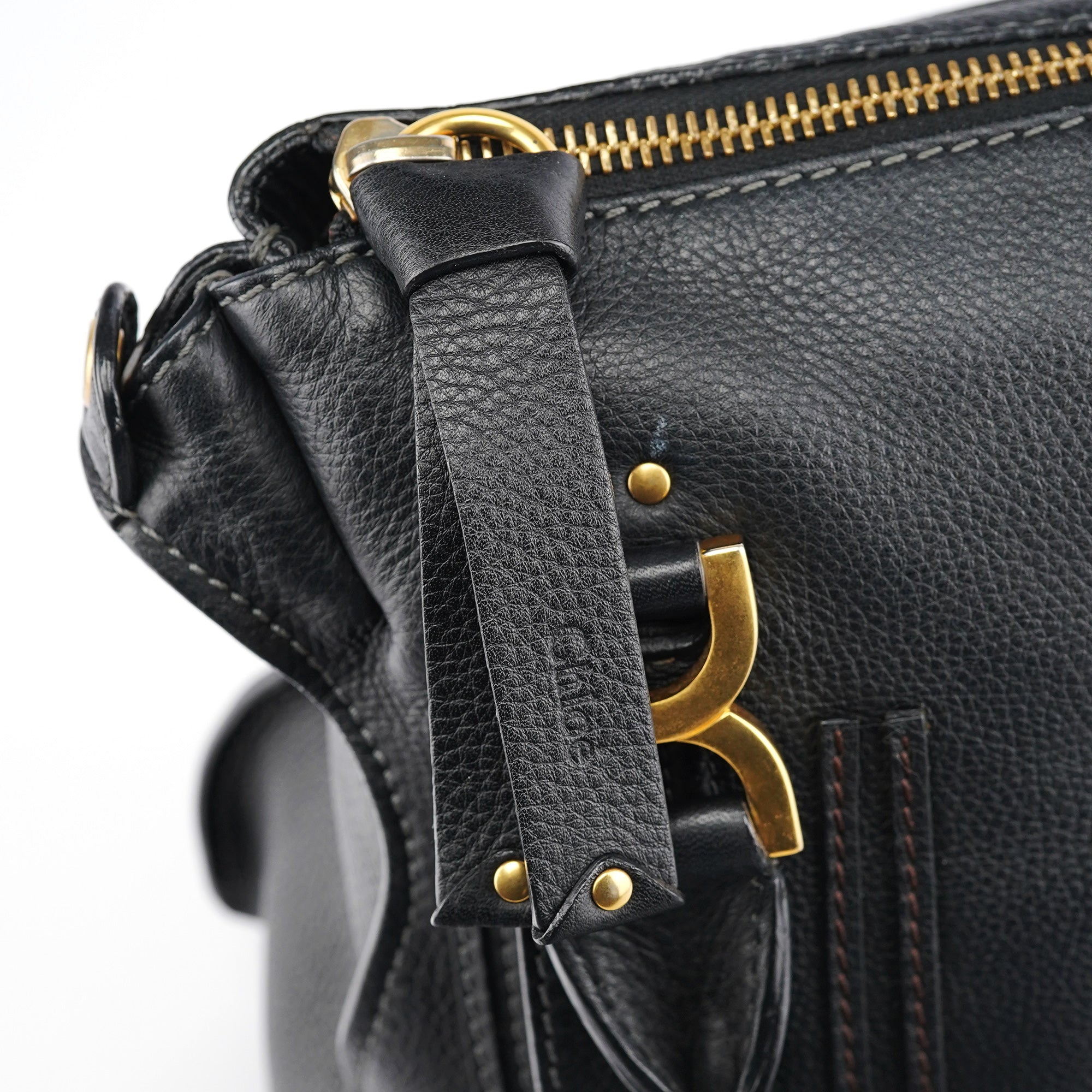 Black Leather Marcie 2-Way Bag