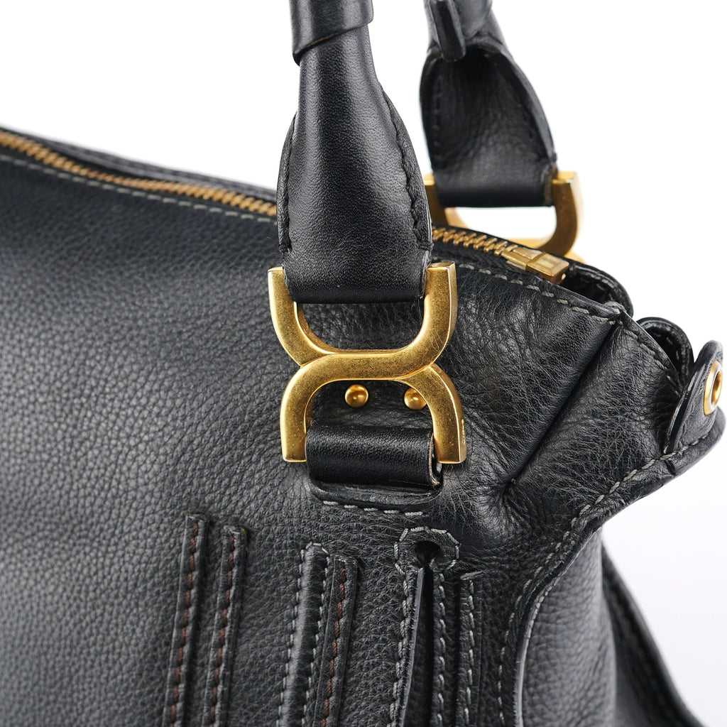 Black Leather Marcie 2-Way Bag