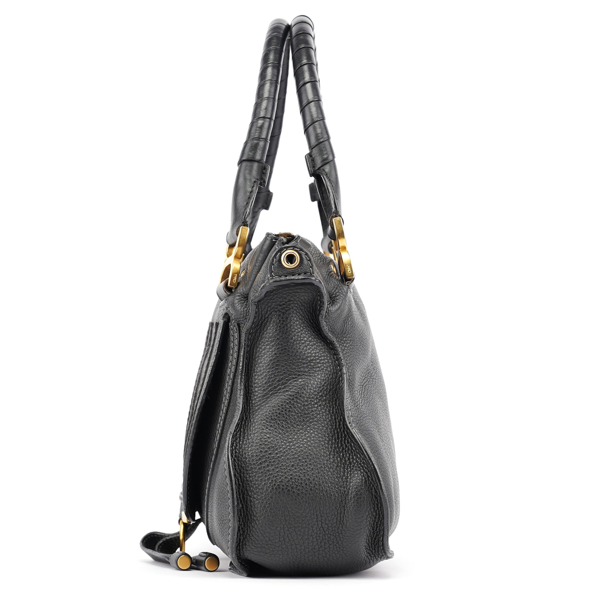 Black Leather Marcie 2-Way Bag