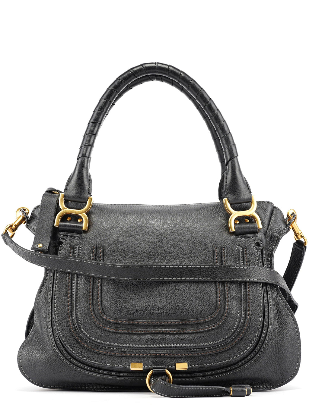 Black Leather Marcie 2-Way Bag