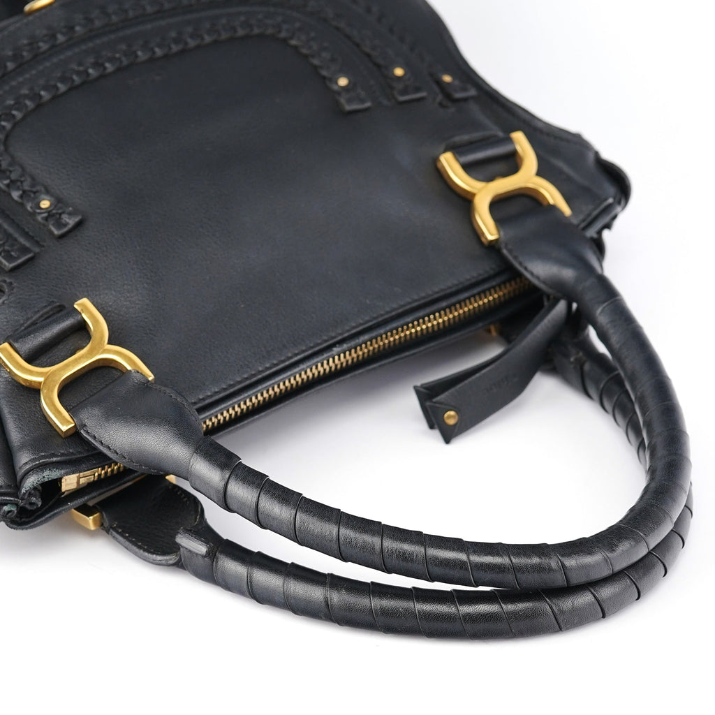 Black Leather Marcie 2-Way Bag