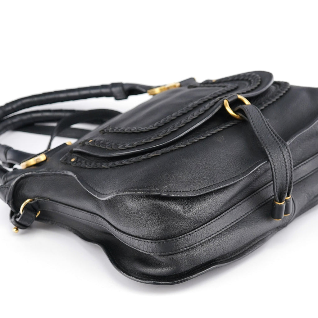 Black Leather Marcie 2-Way Bag