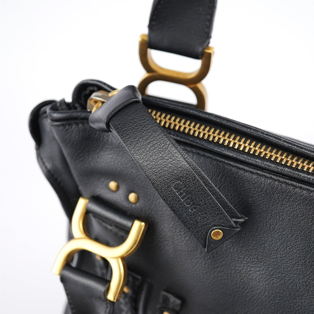 Black Leather Marcie 2-Way Bag