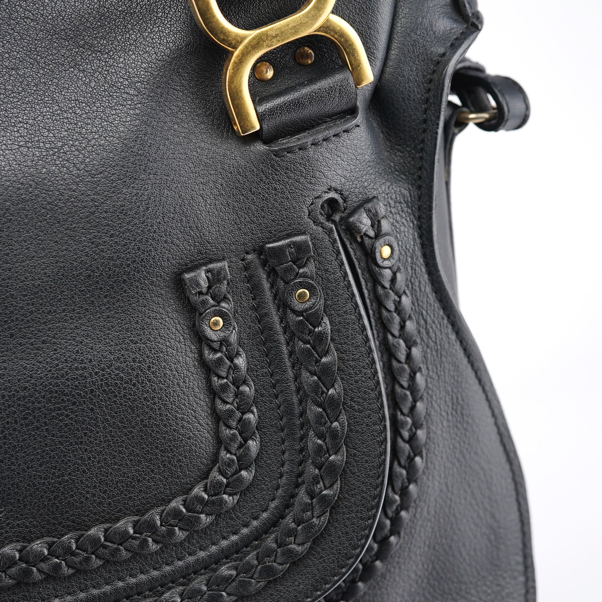 Black Leather Marcie 2-Way Bag