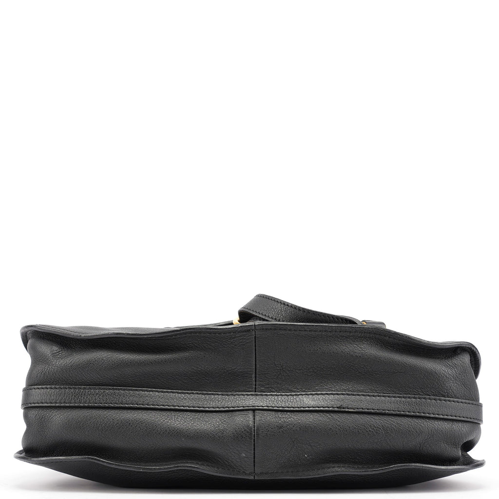 Black Leather Marcie 2-Way Bag